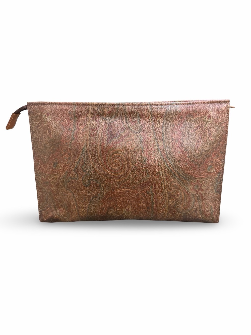 Vintage ETRO Paisley Print Zip Clutch Pouch Cosmetic Bag